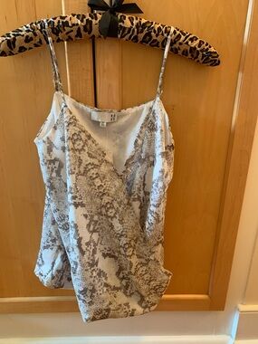 Anthropologie Ro&De Gray and White Snakeskin Wrap Cami Size XS